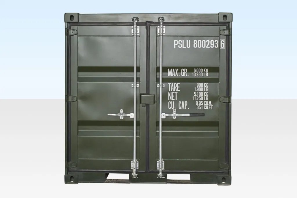 8ft One Trip Shipping Container Green (RAL 6007) - Image 4