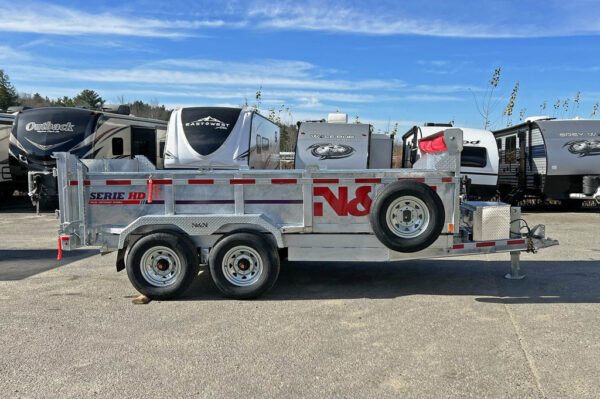 2024 N&N Trailers 7x14 14K Galvanized Hydraulic Dump w/Ramps, 2-Way Spreader Gate, Tarp Kit - Image 14