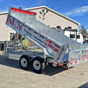 2024 N&N Trailers 7x14 14K Galvanized Hydraulic Dump w/Ramps, 2-Way Spreader Gate, Tarp Kit