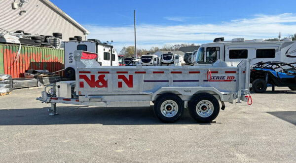 2024 N&N Trailers 7x14 14K Galvanized Hydraulic Dump w/Ramps, 2-Way Spreader Gate, Tarp Kit - Image 6
